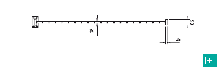 Horizontal positioniertes Zaunelement in Frontansicht oberer Abschnitt für Masche 100 x 50 h 28