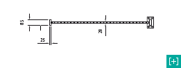 Vertikal positioniertes Zaunelement in Frontansicht oberer Abschnitt für Masche 100 x 50 h 28