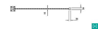 Horizontal positioniertes Zaunelement in Frontansicht oberer Abschnitt für Masche 50 x 50 h 15