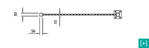 Vertikal positioniertes Zaunelement in Frontansicht oberer Abschnitt für Masche 50 x 50 h 15